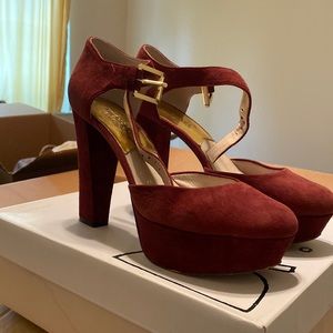 Maroon chunky Michael Kors Heels